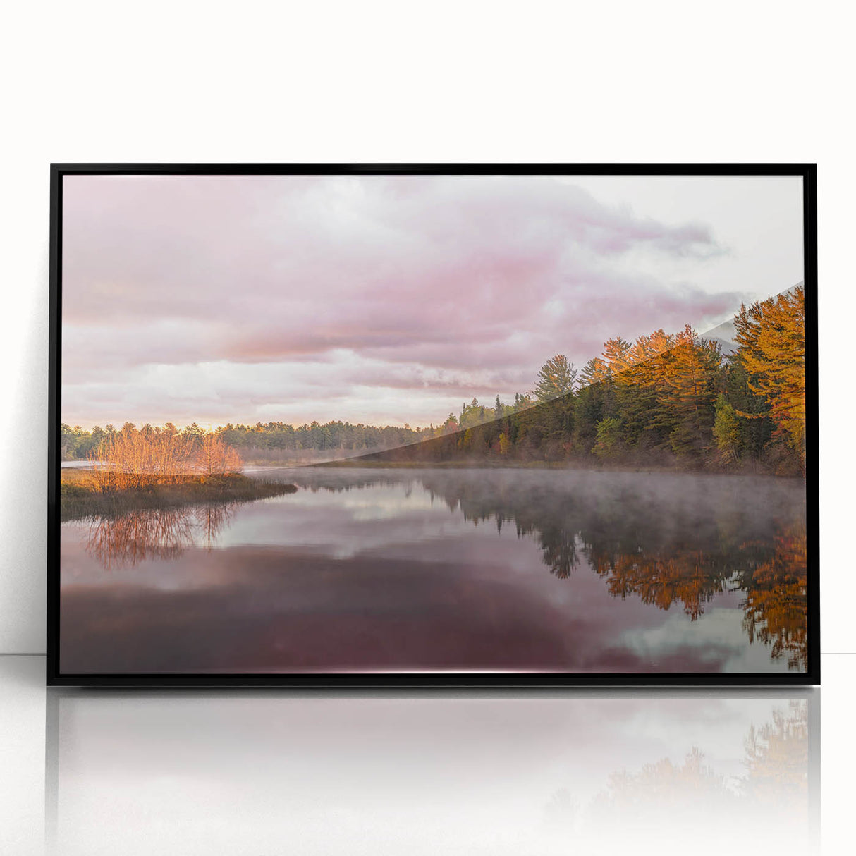 Large abstract wall art depicting Michigan's Upper Peninsula in muted earth tones on a framed acrylic.