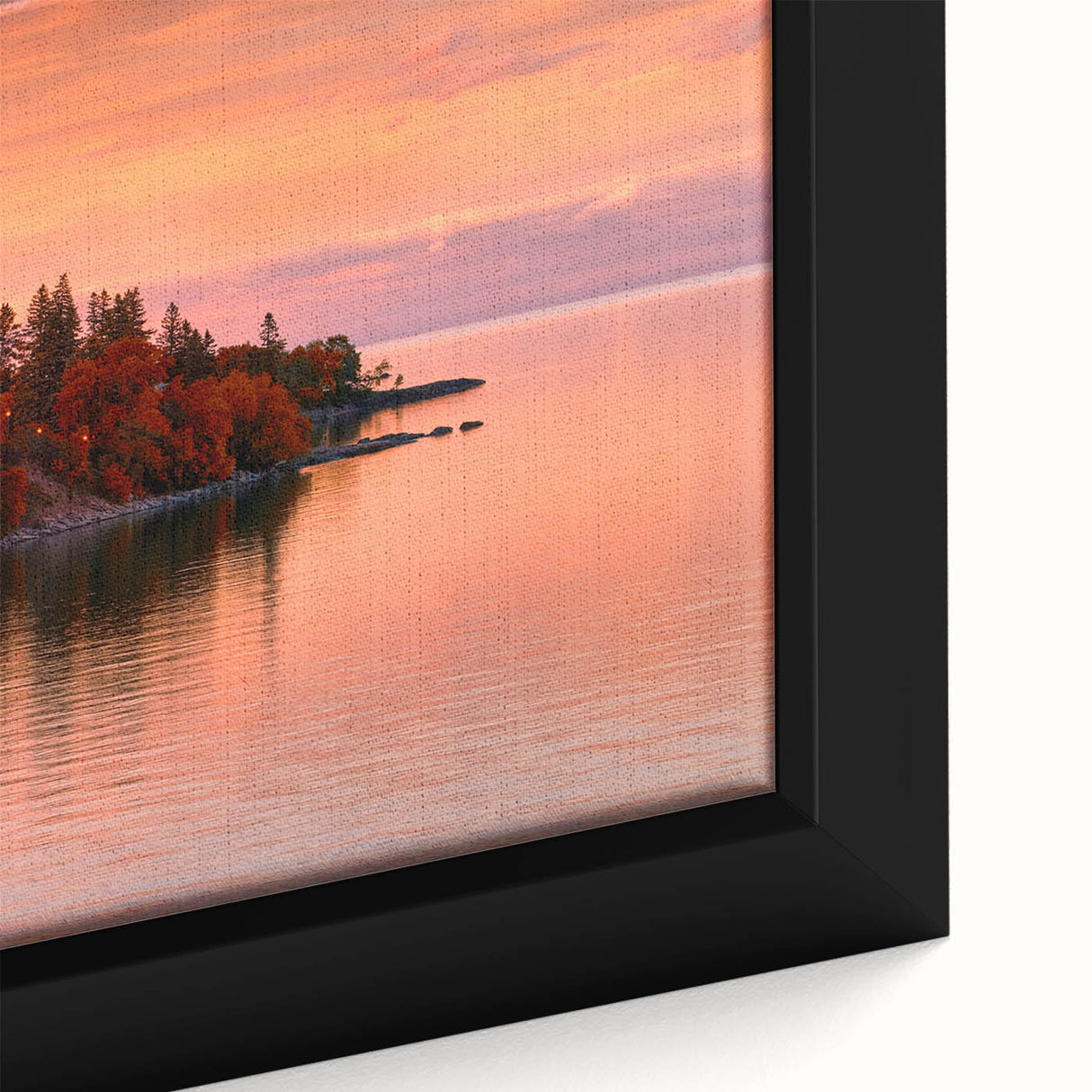 Vintage poster art of a Minnesota landscape on framed canvas, featuring vibrant green and blue tones.