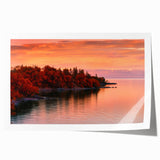Rolled print of a Minnesota landscape with muted green and blue tones, ideal for art wall dining room.