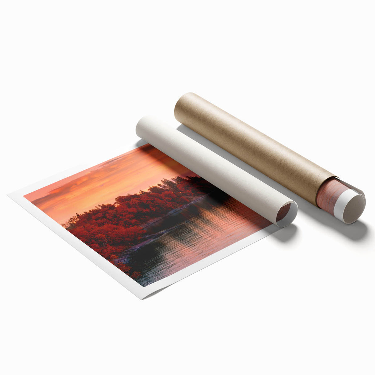 Extra large rolled print of a Minnesota landscape with vibrant floral elements, ideal for classy bathroom wall art.