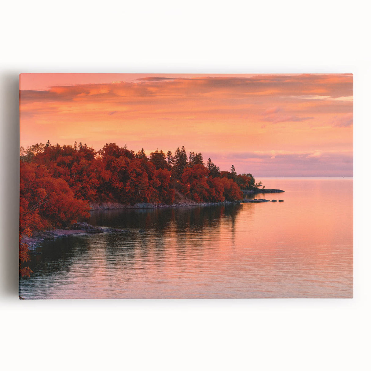 Black and white photograph of a Minnesota landscape on large stretched canvas, ideal for kitchen wall art.
