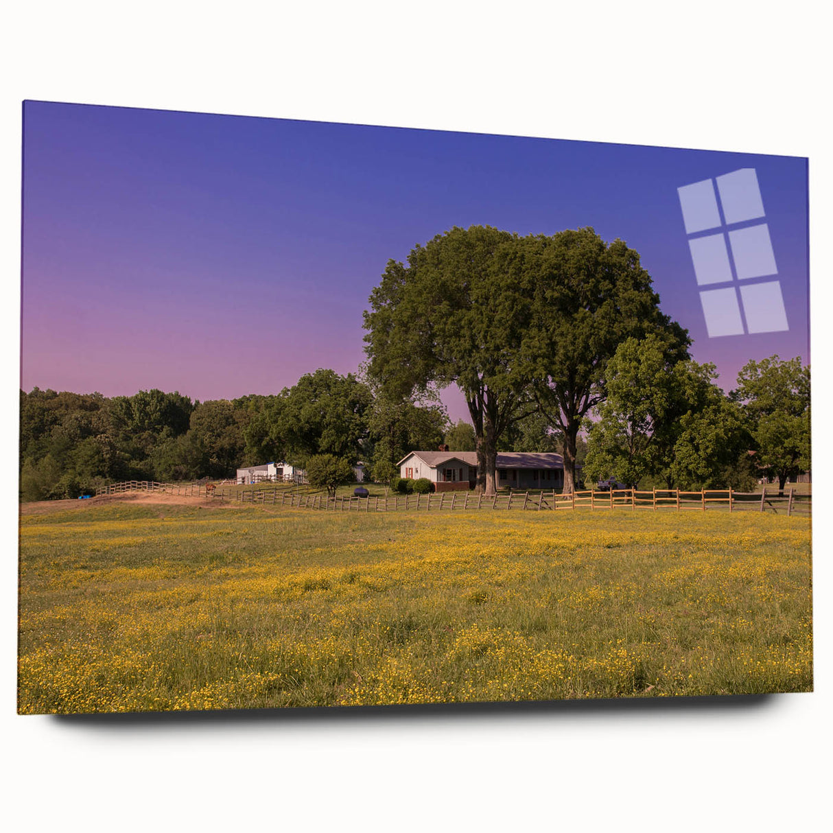Large abstract wall art of Mississippi scenery in muted earth tones on acrylic glass.