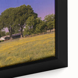 Extra large framed canvas featuring a textured Mississippi scenery in black with colorful art accents.