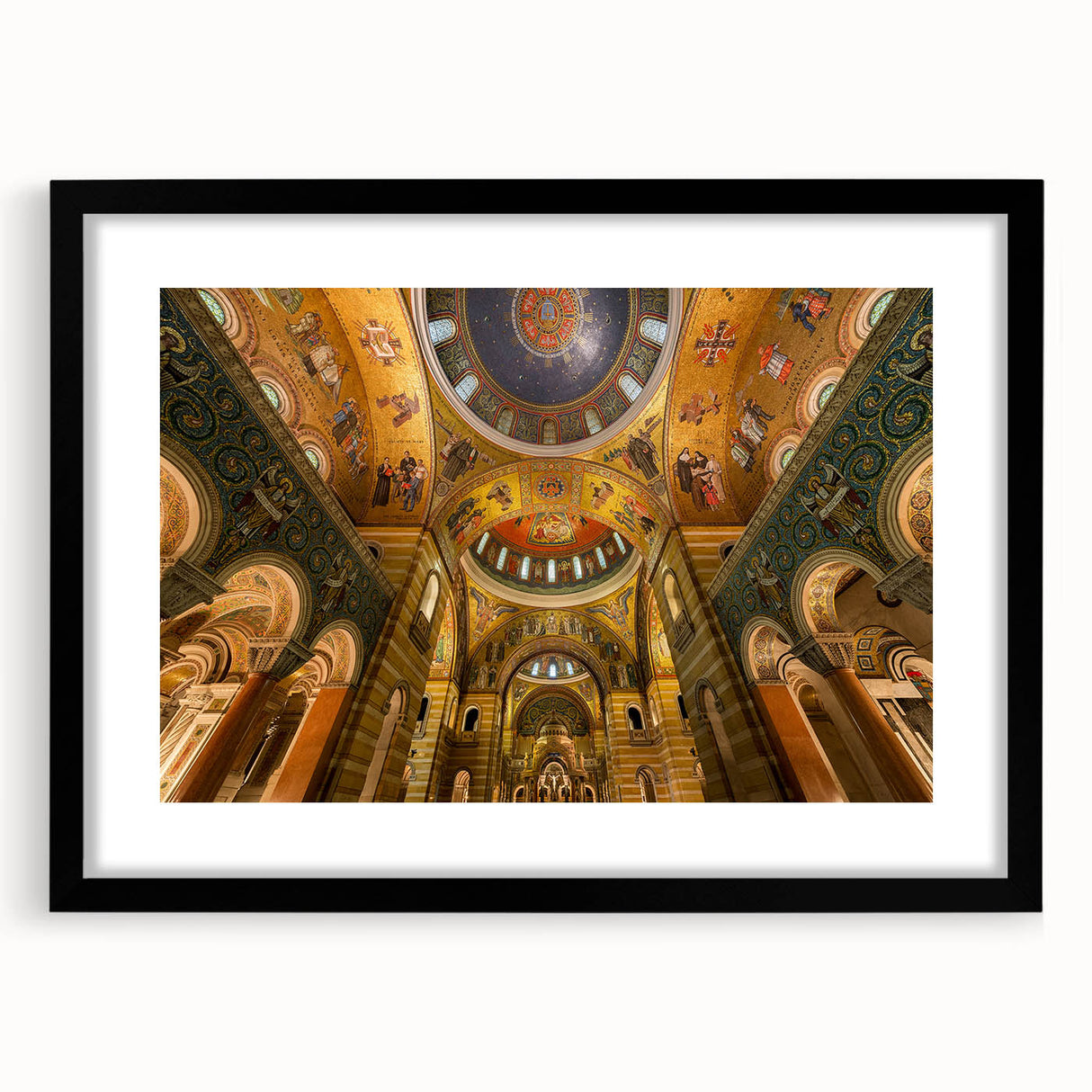 Abstract art print of St. Louis skyline in vibrant colors on a textured, extra large canvas, ideal for living room decor.
