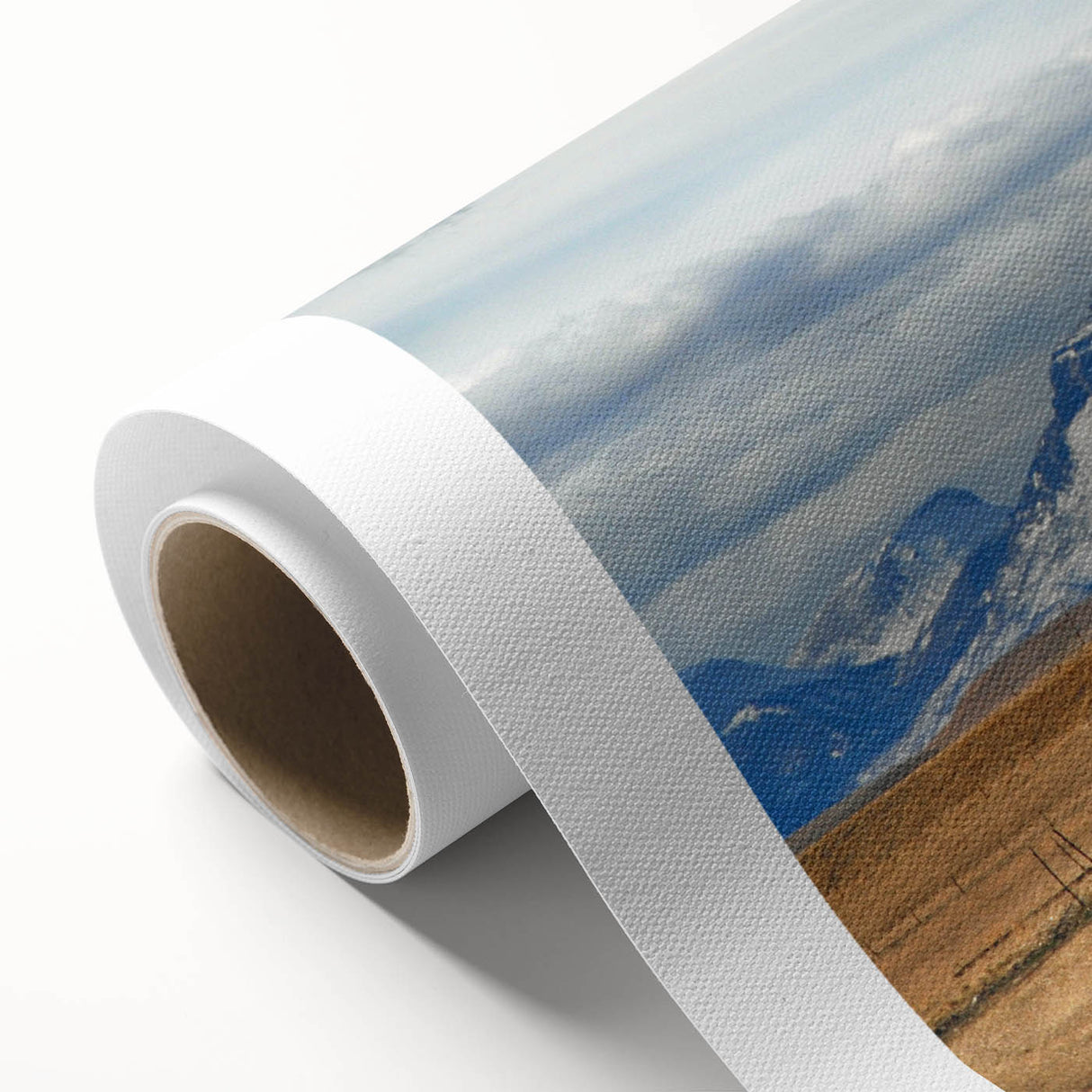 Art deco poster of Montana scenery in soft pastel shades on rolled canvas, ideal for nursery wall art.