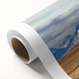 Art deco poster of Montana scenery in soft pastel shades on rolled canvas, ideal for nursery wall art.
