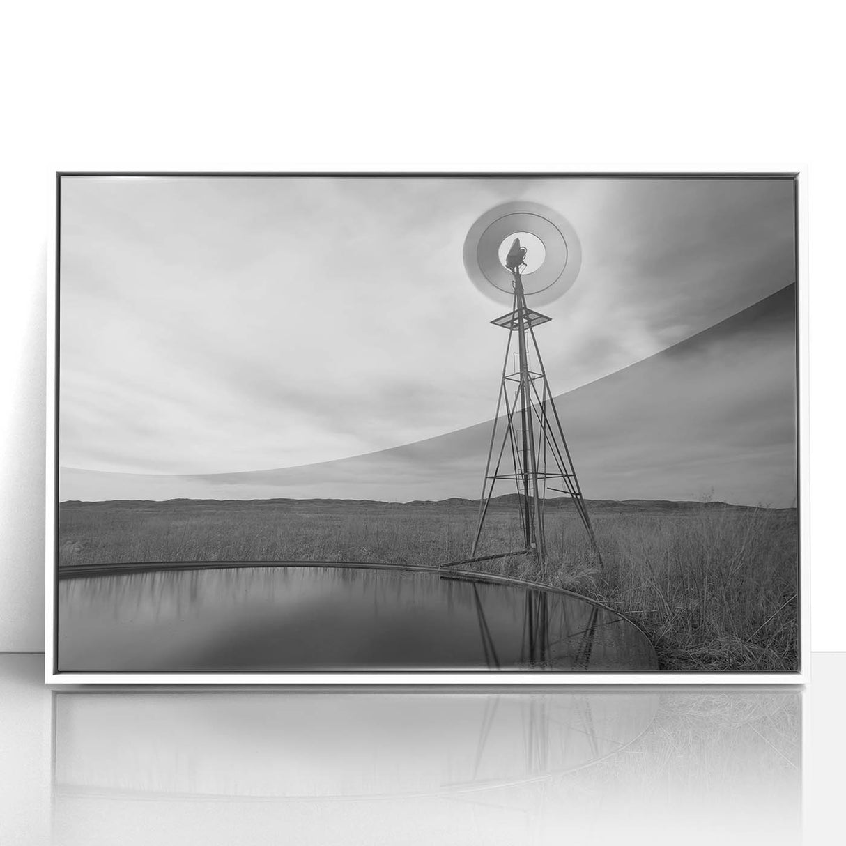 Art deco poster of Nebraska scenery in muted earth tones on framed acrylic, suitable for modern nursery wall art.