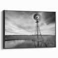 Black and white framed canvas of Nebraska landscape, ideal for bedroom wall art.