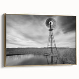 Framed canvas featuring a vintage-style Nebraska landscape with muted earth tones, ideal for bedroom wall decor.