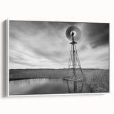Vintage poster art of Nebraska scenery on a framed canvas, featuring colorful art in muted tones.