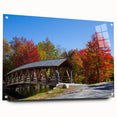 Acrylic print of a New Hampshire landscape in muted greens and blues, suitable for dining room decor.