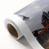 Art deco poster of New Jersey scenery in pastel shades on rolled canvas, ideal for nursery wall art.