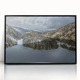 Large abstract wall art depicting the Adirondacks in muted earth tones on a framed acrylic.