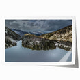 Rolled print of Adirondacks landscape in soft green and blue tones, suitable as extra large wall art for dining rooms.