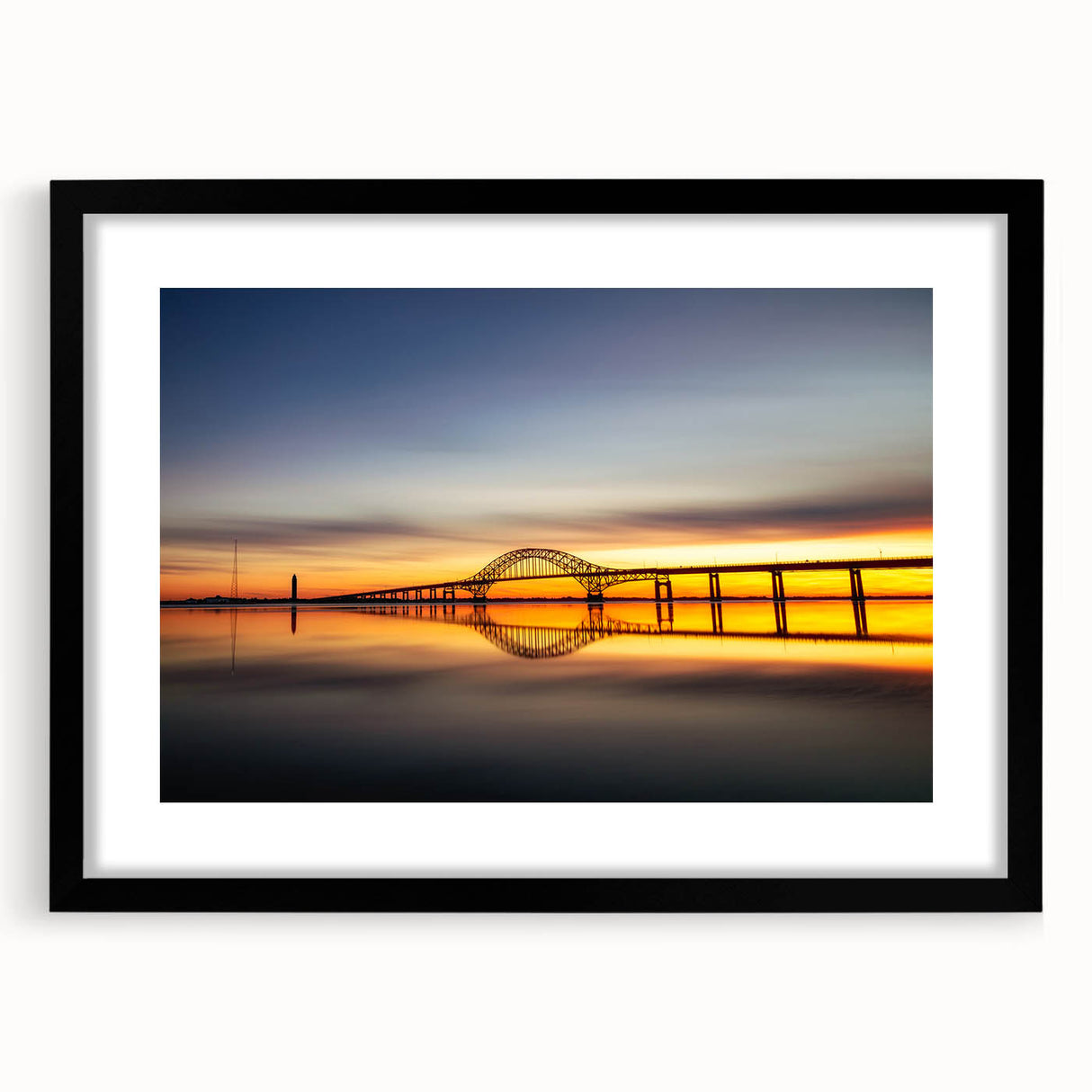 Colorful abstract art print of a textured New York landscape, in a large black frame, ideal for living room decor.