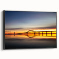 Black and white framed canvas of Long Island landscape, ideal for bedroom wall decor in vintage poster style.