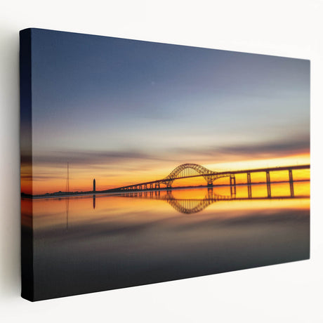 Side view of a stretched canvas depicting the Long Island, NY scenery in muted earth tones, ideal for kitchen wall art.