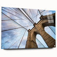 Acrylic print of the Brooklyn Bridge in grayscale, ideal for modern bedroom or dining room decor.