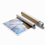 Extra large wall art depicting the Brooklyn Bridge in muted gray tones on a rolled canvas.