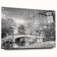 Acrylic print of Central Park with soft green and brown tones, ideal for dining room decor.