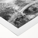 Art Deco poster of Central Park with autumn colors on rolled canvas, suitable for dining room wall art.
