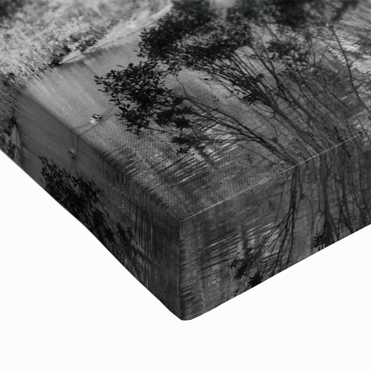 Black and white landscape art painting of Central Park on large stretched canvas, suitable for bedroom wall decor.