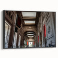 Black and white vintage poster art of NYC Grand Central, framed canvas, ideal for bedroom wall decor.