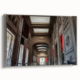 Framed canvas of a vintage New York City Grand Central scene in black with colorful accents, perfect for office decor.