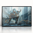 Large abstract wall art depicting New York City in mid-century modernist style.