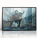Large abstract wall art depicting New York City in mid-century modernist style.