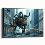 Black and white framed canvas of New York City skyline, ideal for bedroom wall decor.