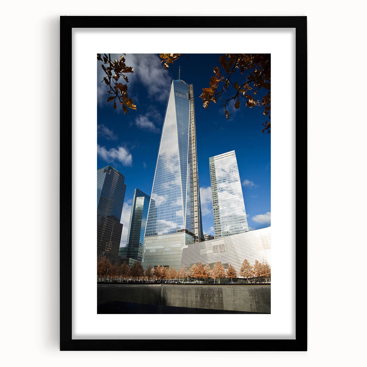 Colorful abstract art print of NYC skyline, textured finish on large framed canvas, suitable for living room decor.