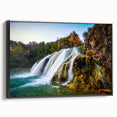 Black and white landscape art painting of Oklahoma on framed canvas, vintage poster style, ideal for bedroom decor.