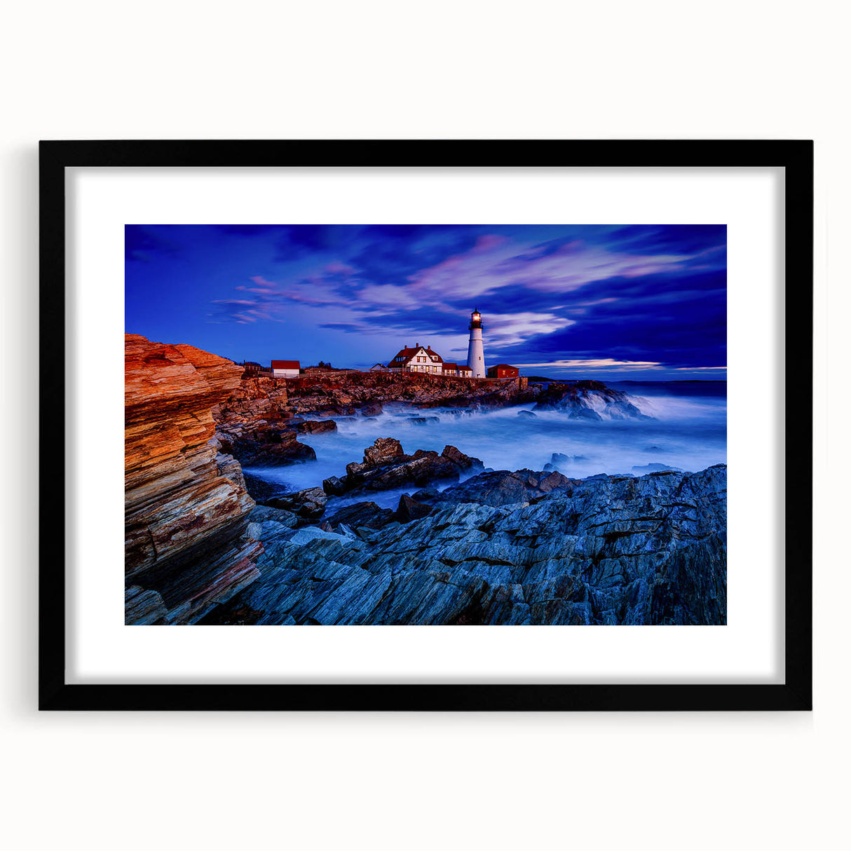 Abstract art print of Portland, Oregon, featuring vibrant, colorful textures on a large framed canvas.