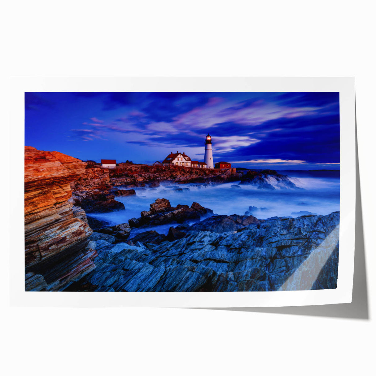 Rolled print of Portland, Oregon scenery with lush greenery and floral elements, suited for dining room wall art.