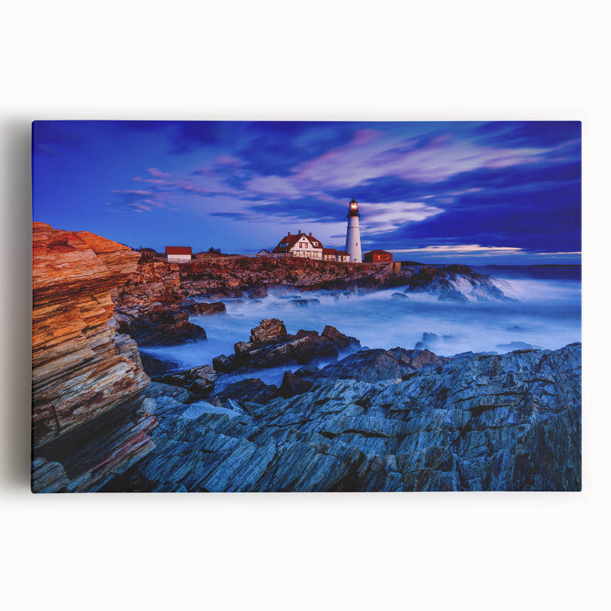 Black and white photograph of Portland, Oregon on stretched canvas, ideal for kitchen wall art.