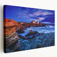 Portland, Oregon cityscape on large stretched canvas with muted earth tones, ideal for kitchen wall art.