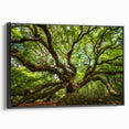 Framed canvas of a black and white vintage poster art depicting Charleston landscape, ideal for bedroom wall decor.