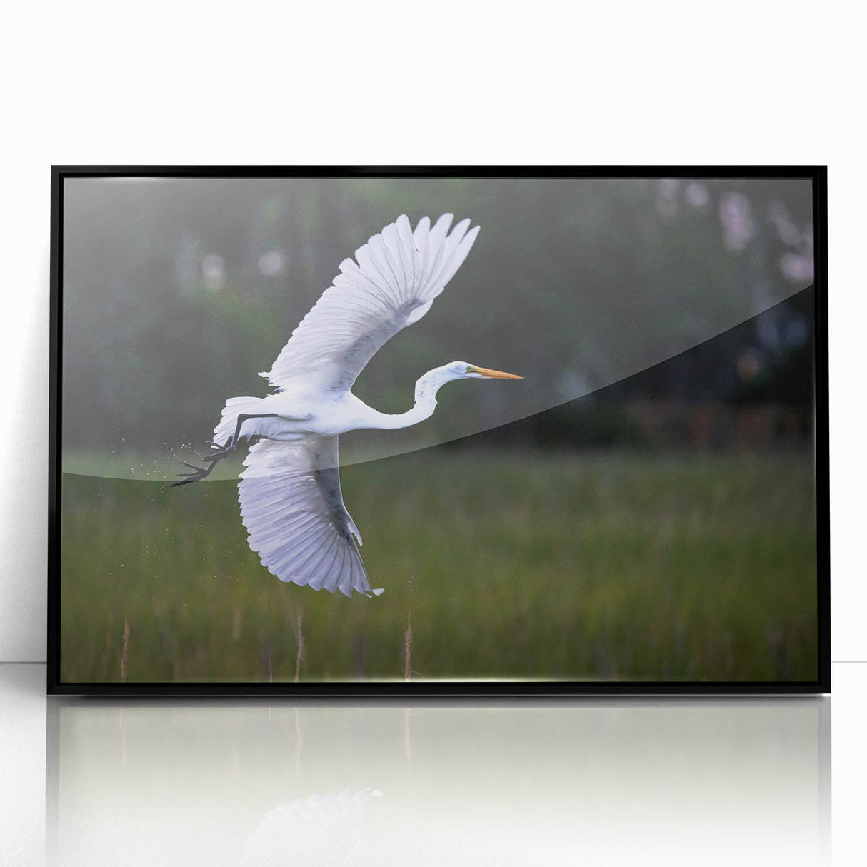 Large abstract wall art depicting a South Carolina scenery in muted earth tones on a framed acrylic.