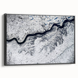 Black and white landscape art painting of South Dakota on framed canvas, suitable for bedroom wall decor.