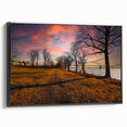 Black and white landscape art painting of Memphis on framed canvas, suitable for bedroom wall decor.