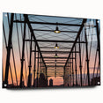 Acrylic print of San Antonio skyline, featuring muted blue and gray tones, ideal for dining room decor.