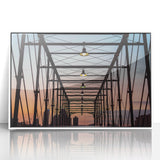 Art deco poster of San Antonio skyline in muted pastel shades on framed acrylic, suitable for modern nursery decor.