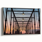 Framed canvas depicting a vintage-style San Antonio landscape in muted colors, ideal for office or study decor.