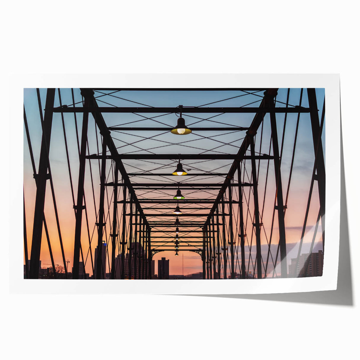 Extra large rolled print of San Antonio scenery with vibrant floral elements, ideal for art wall dining room decor.