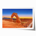 Rolled print of Arches National Park in Utah featuring orange and red rock formations, ideal for dining room wall art.