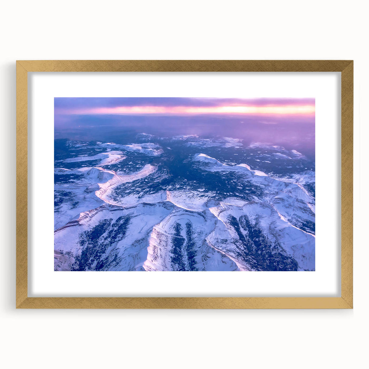 Extra large abstract art print of Salt Lake City, featuring textured layers in muted earth tones, framed in gold.