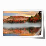 Rolled print of Vermont scenery with lush greenery and soft blue skies, ideal for art wall dining room.
