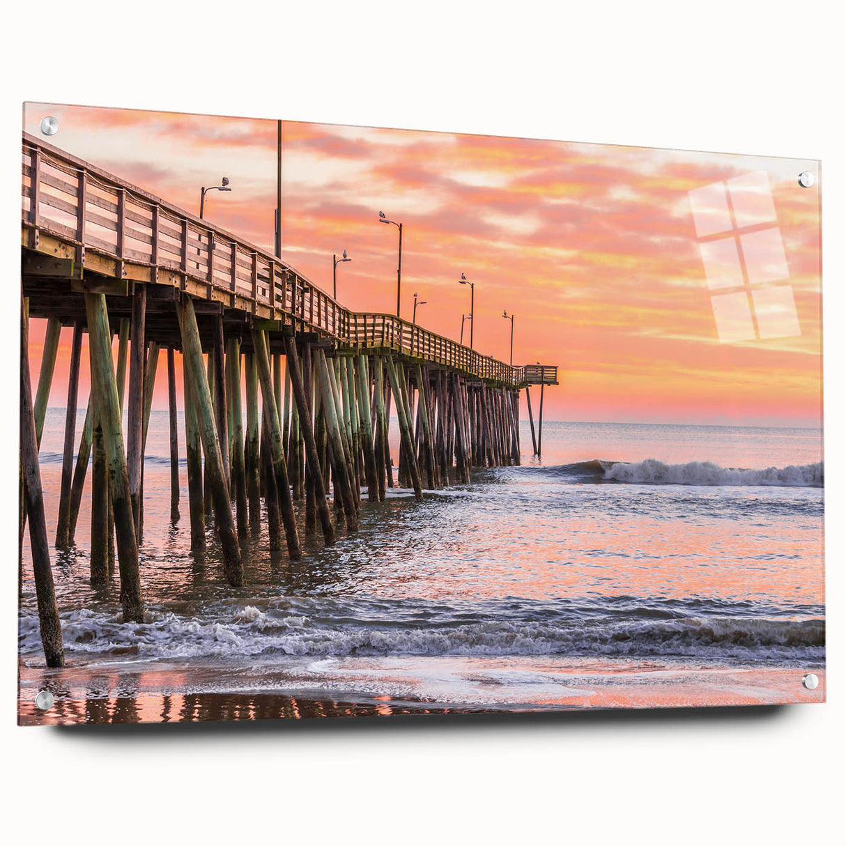 Acrylic print of a large abstract depiction of Virginia scenery in muted earth tones, ideal for dining room decor.