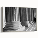 Framed canvas of Washington D.C. Capitol landscape art painting in muted black and colorful tones, suitable for office decor.